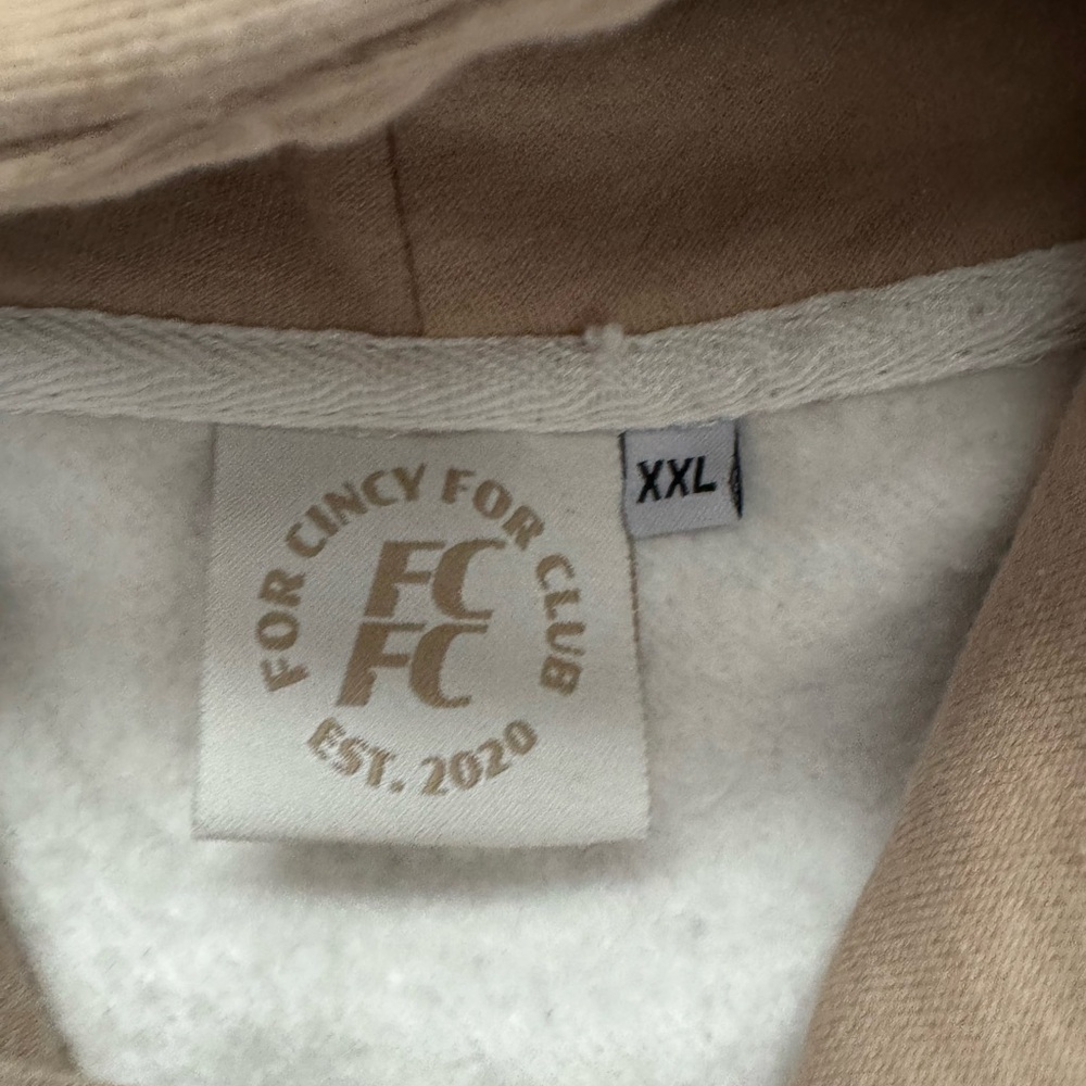 #105 FC CINCINNATI (FOR CINCY FOR CLUB) Stylish White and Tan Hoodie - Picture 16 of 16